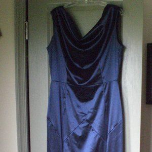 Navy Blue Formal Mermaid Satin-feel